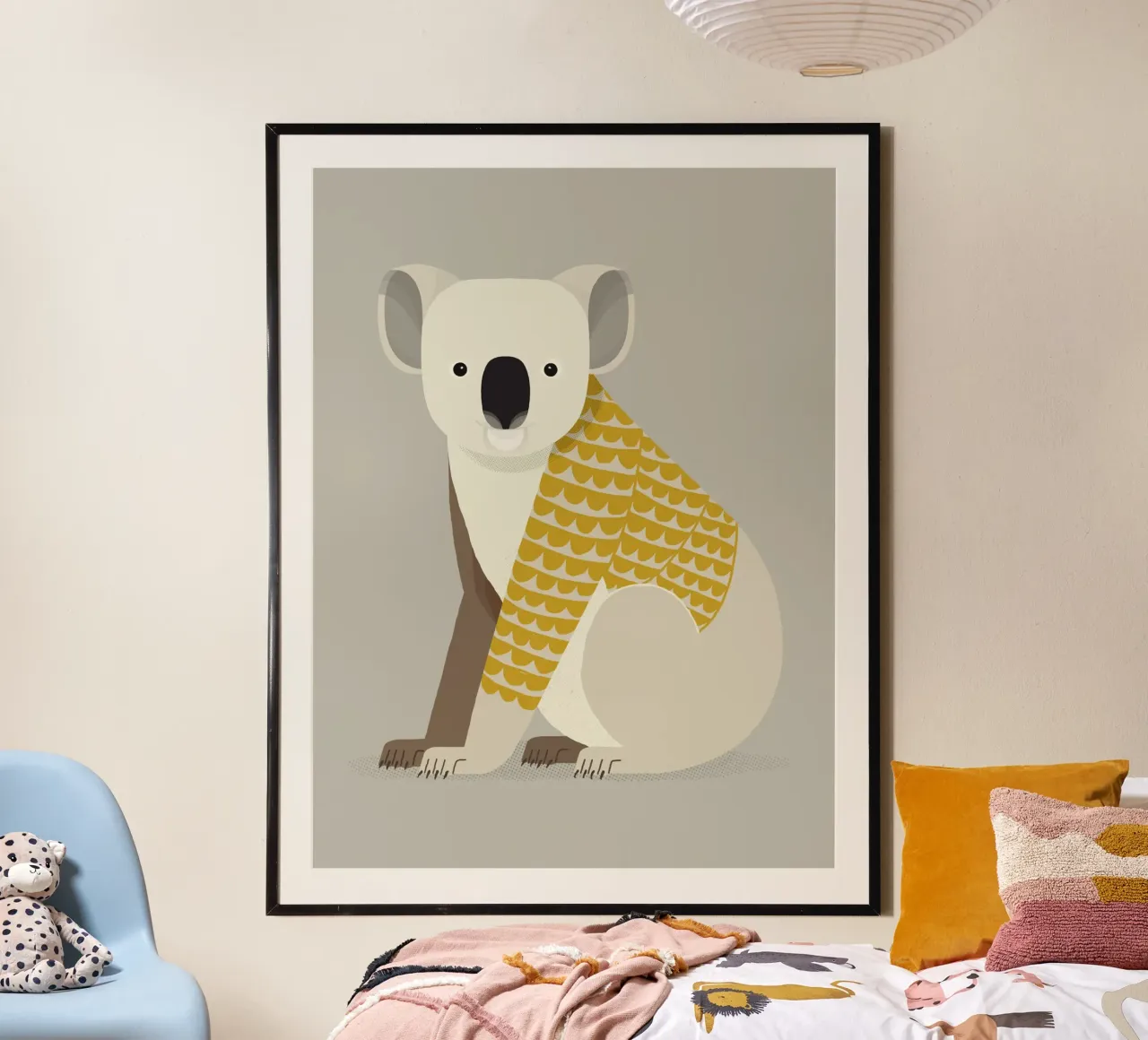 Koala stravagante poster con telaio in alluminio da The Printed Sparrow