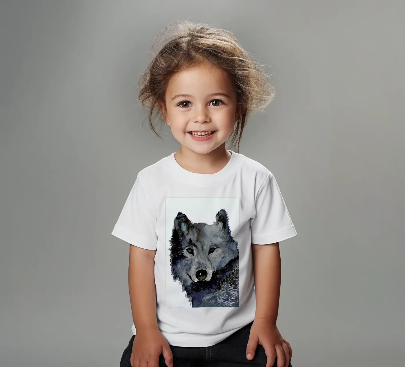 Nightwolf kinder t-shirt van Larissa van der Laan