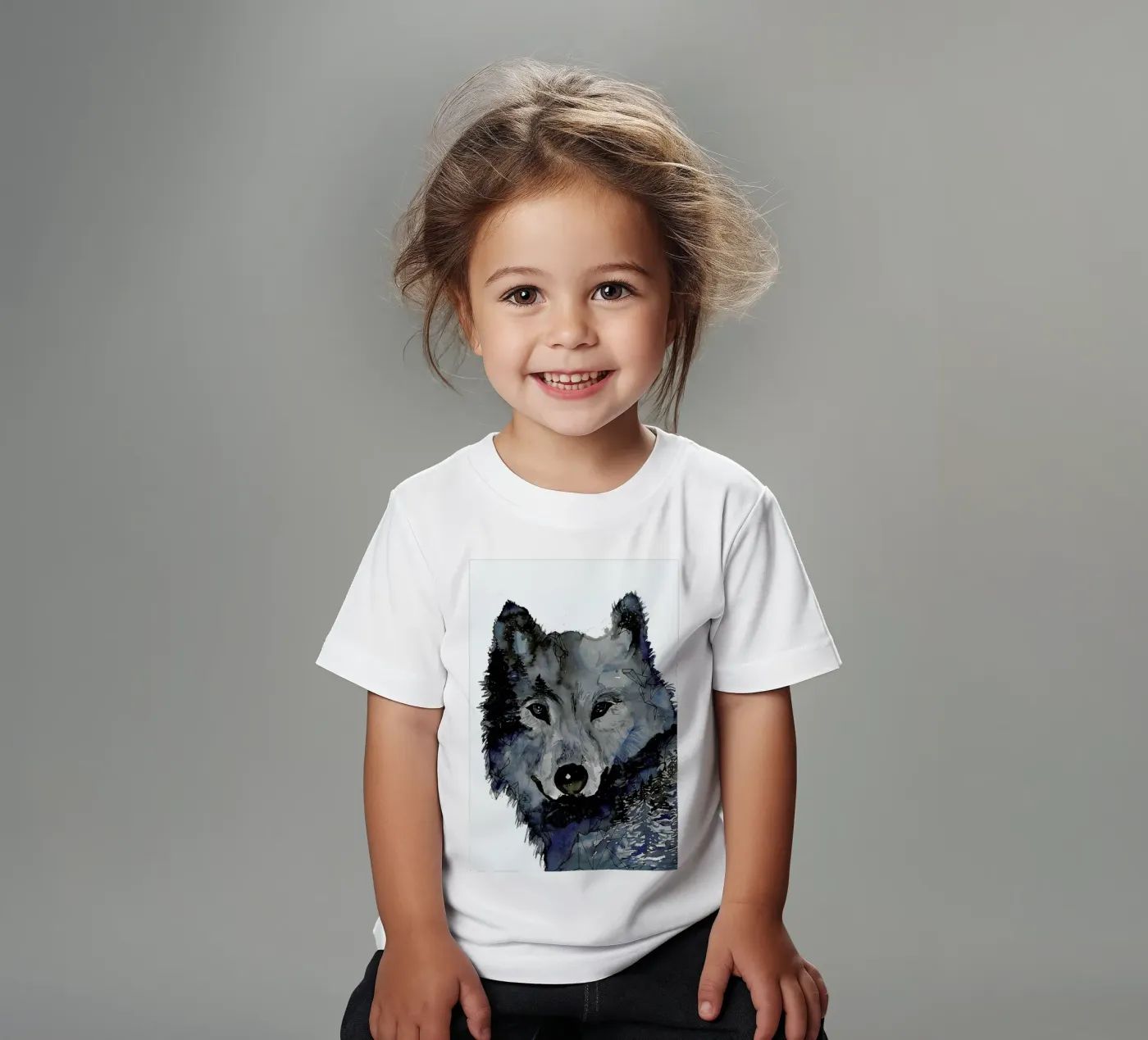 Nightwolf kinder t-shirt van Larissa van der Laan