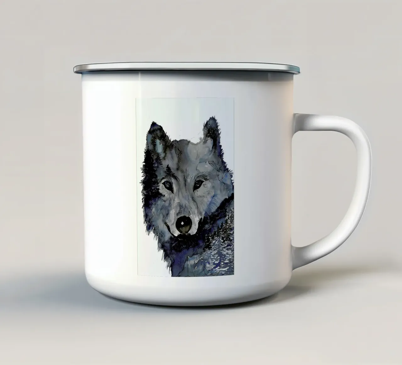 Nightwolf tazza in smalto da Larissa van der Laan