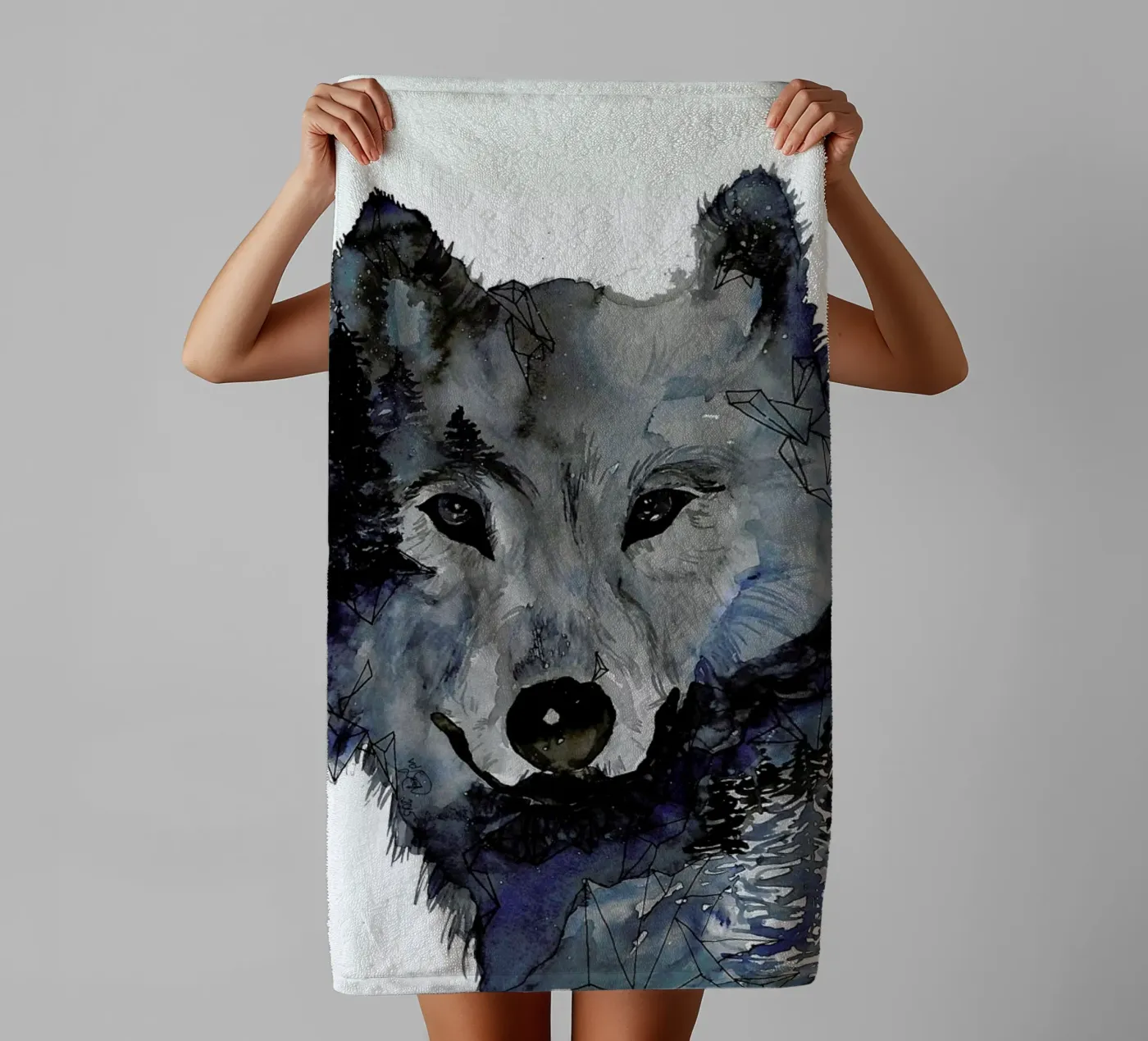 Nightwolf badhanddoek van Larissa van der Laan