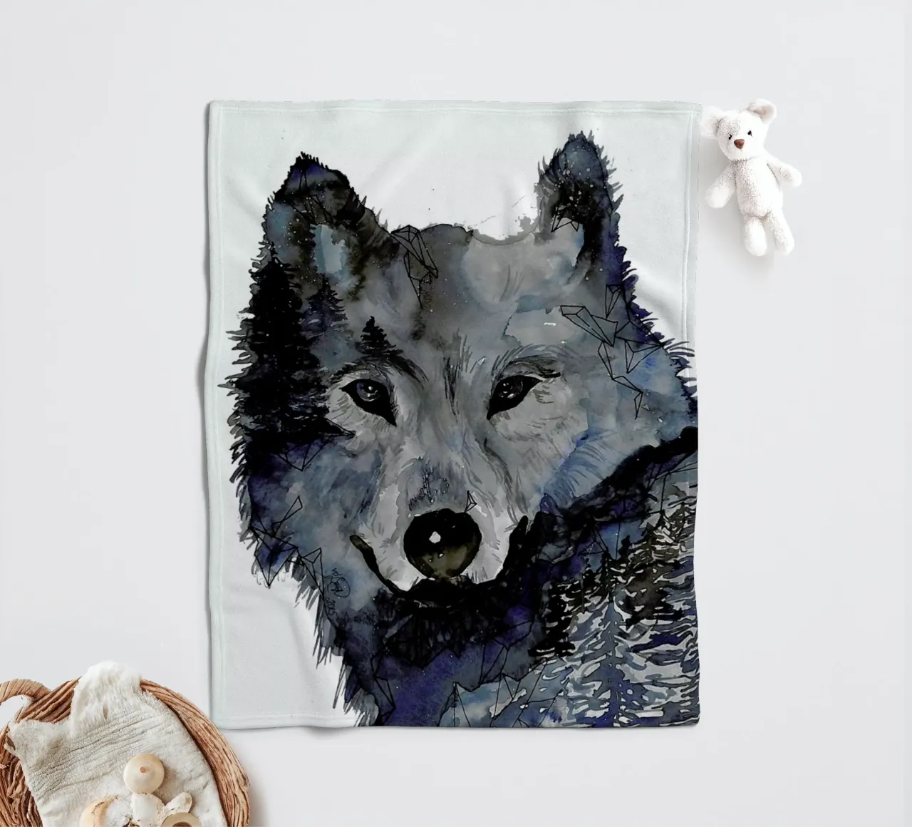 Nightwolf fleecedeken van Larissa van der Laan