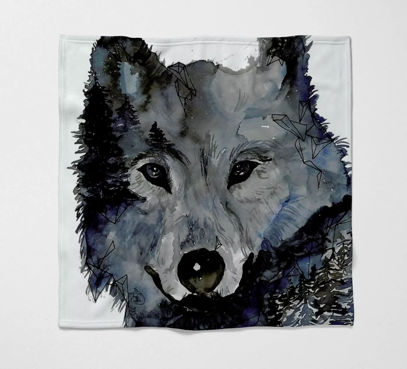Nightwolf fleece blanket by Larissa van der Laan