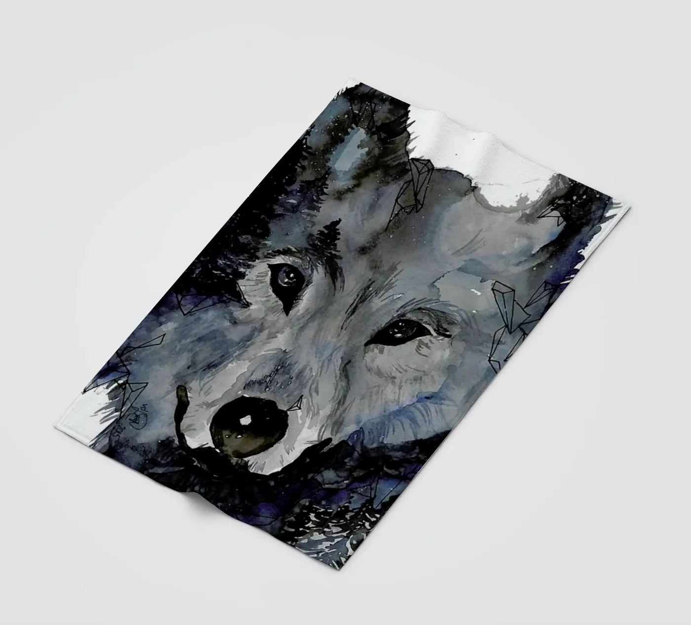 Nightwolf fleece blanket by Larissa van der Laan