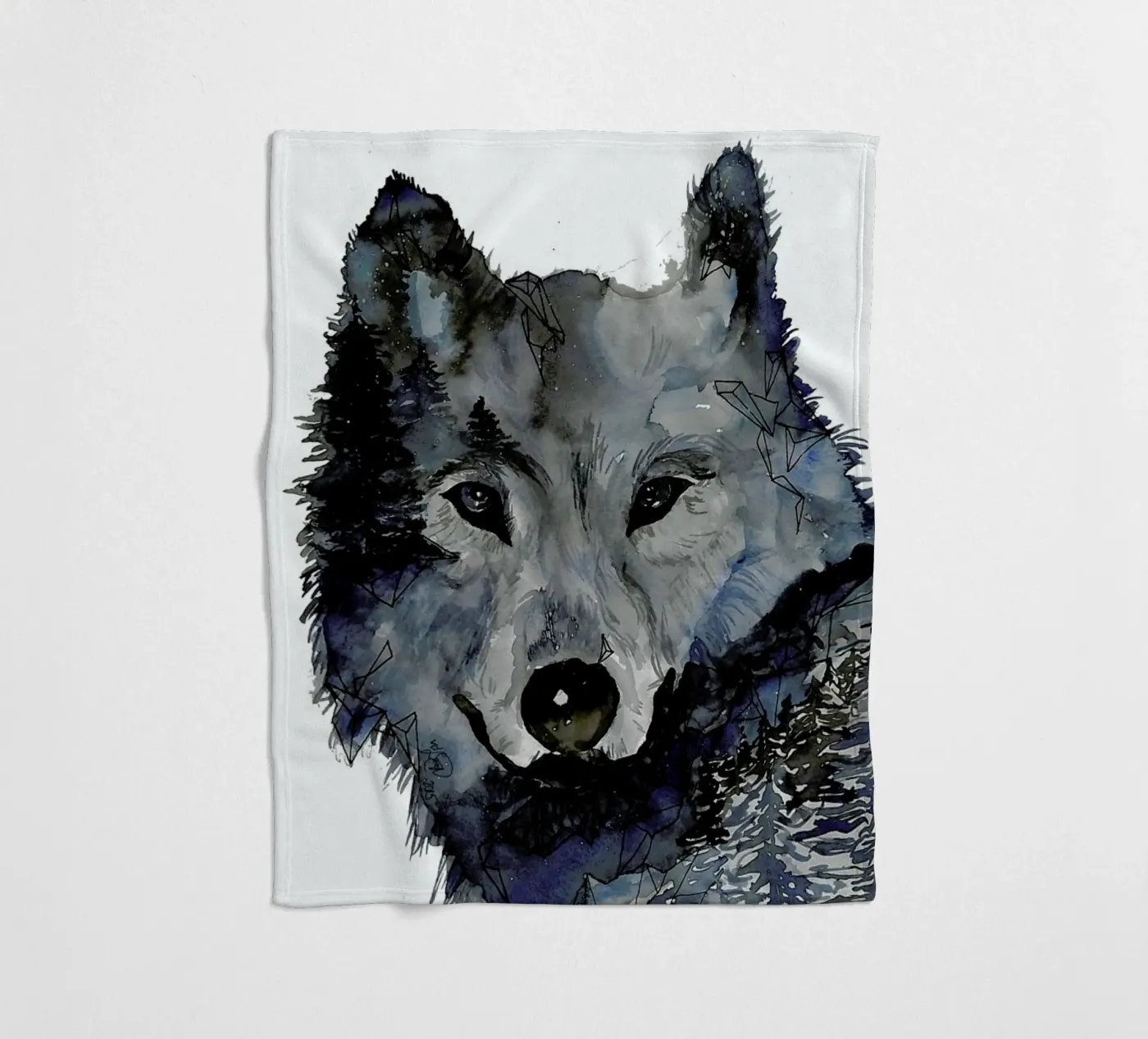 Nightwolf fleece blanket by Larissa van der Laan