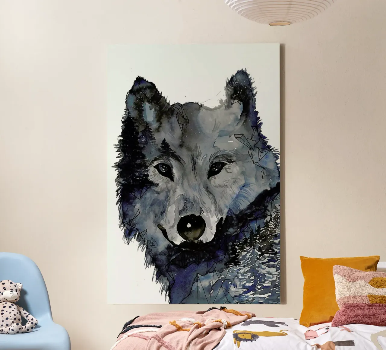 Nightwolf canvas by Larissa van der Laan