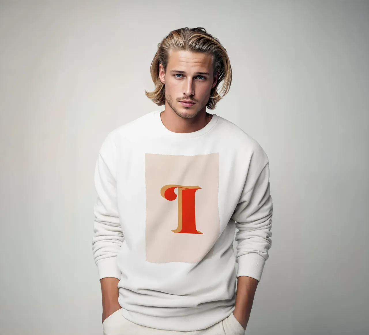 Red I sweatshirt by daylight design studio