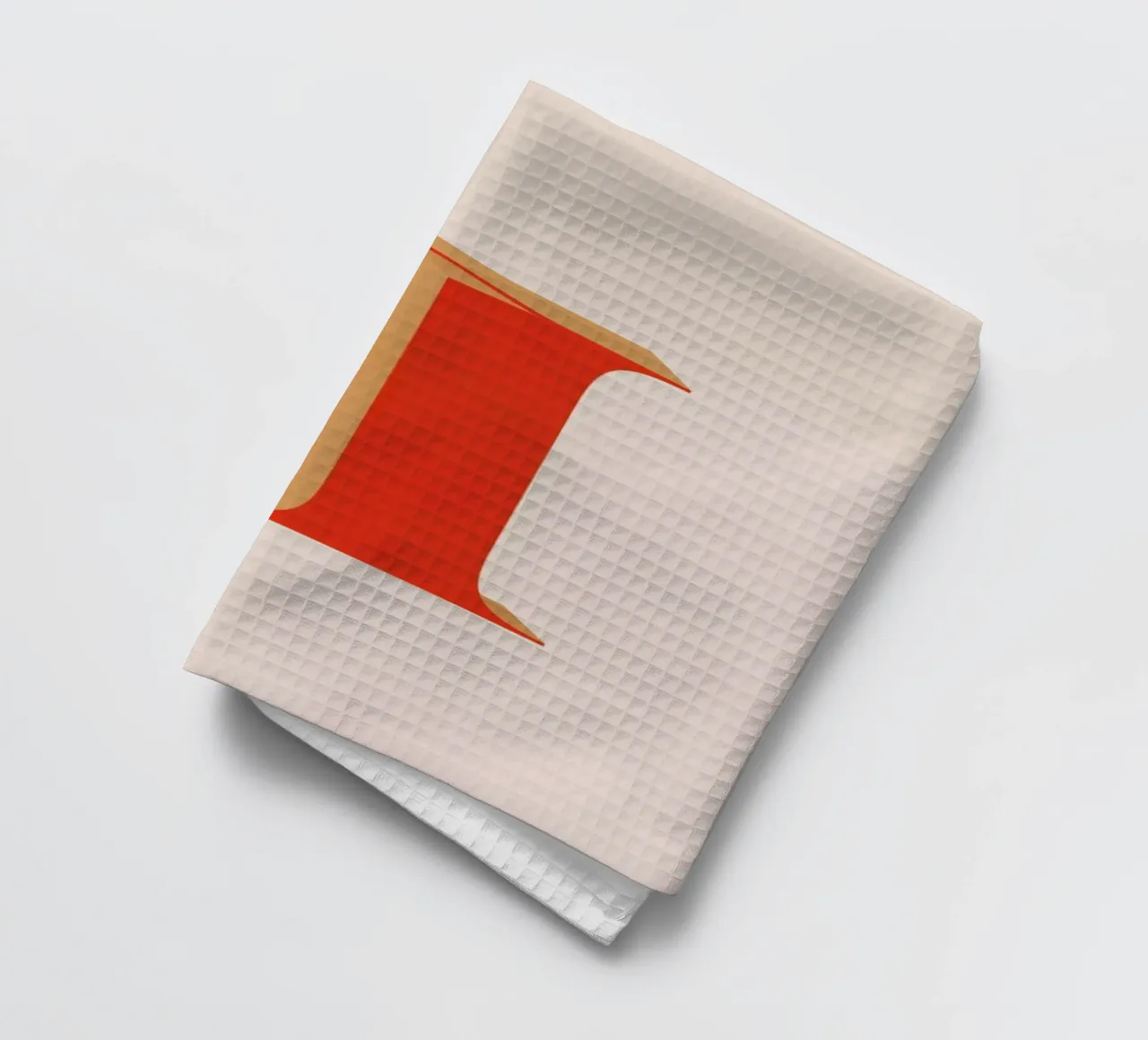 Red I tea towel by daylight design studio