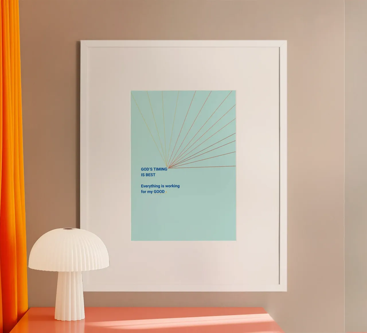 God's Time is Best poster with aluminum frame by Mauve