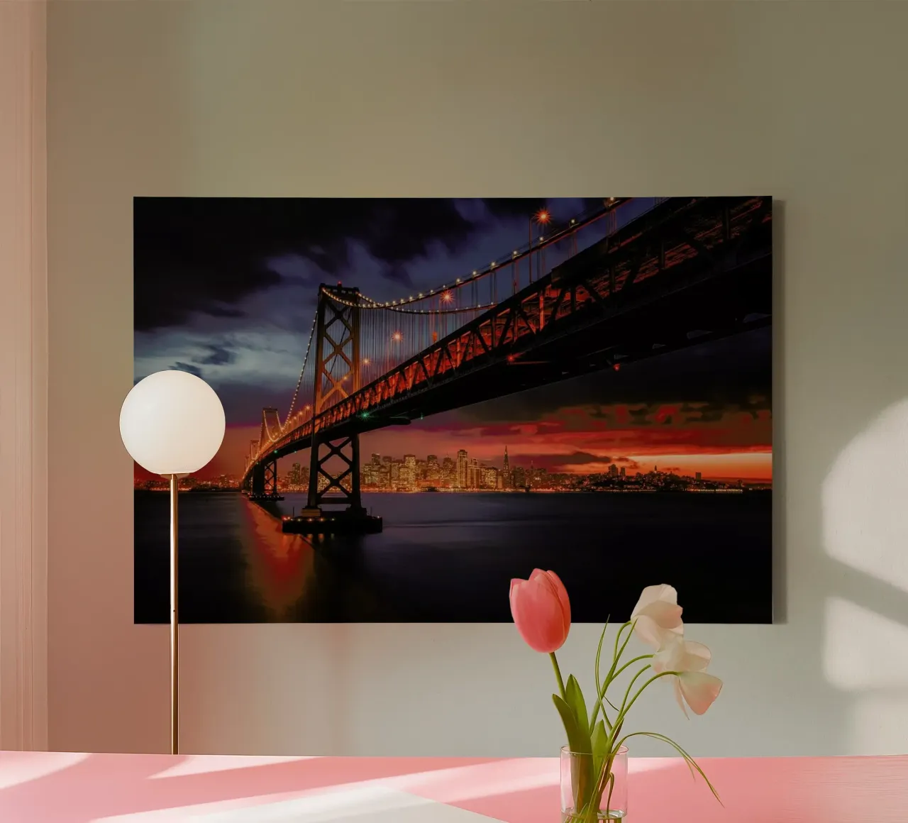 Fire over San Francisco canvas by Pictufy