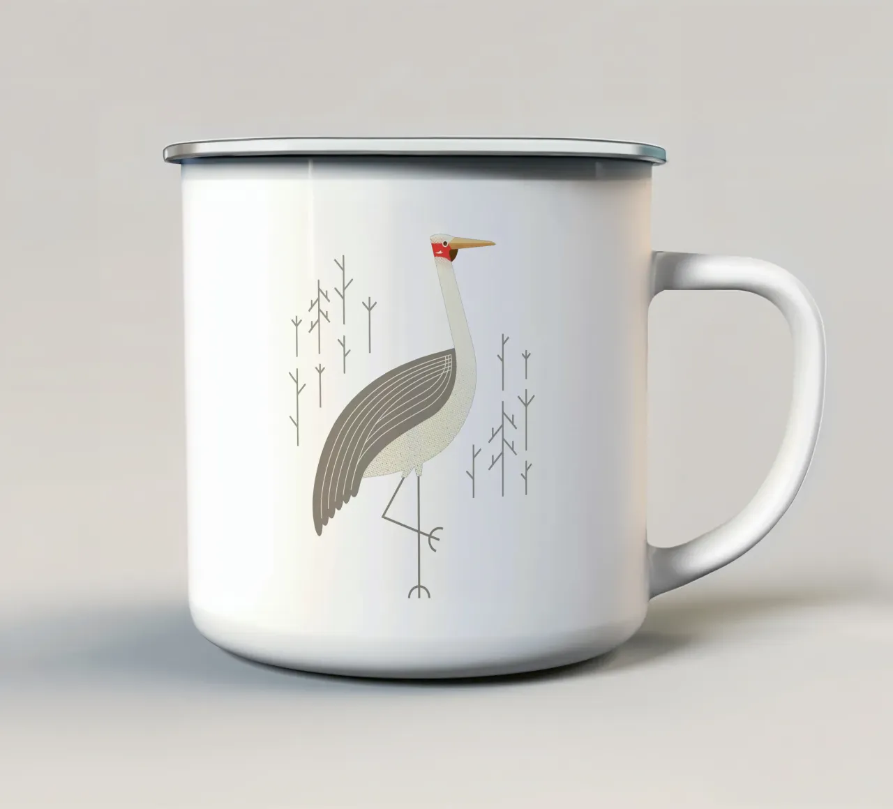 Brolga, uccello dell'Australia tazza in smalto da The Printed Sparrow