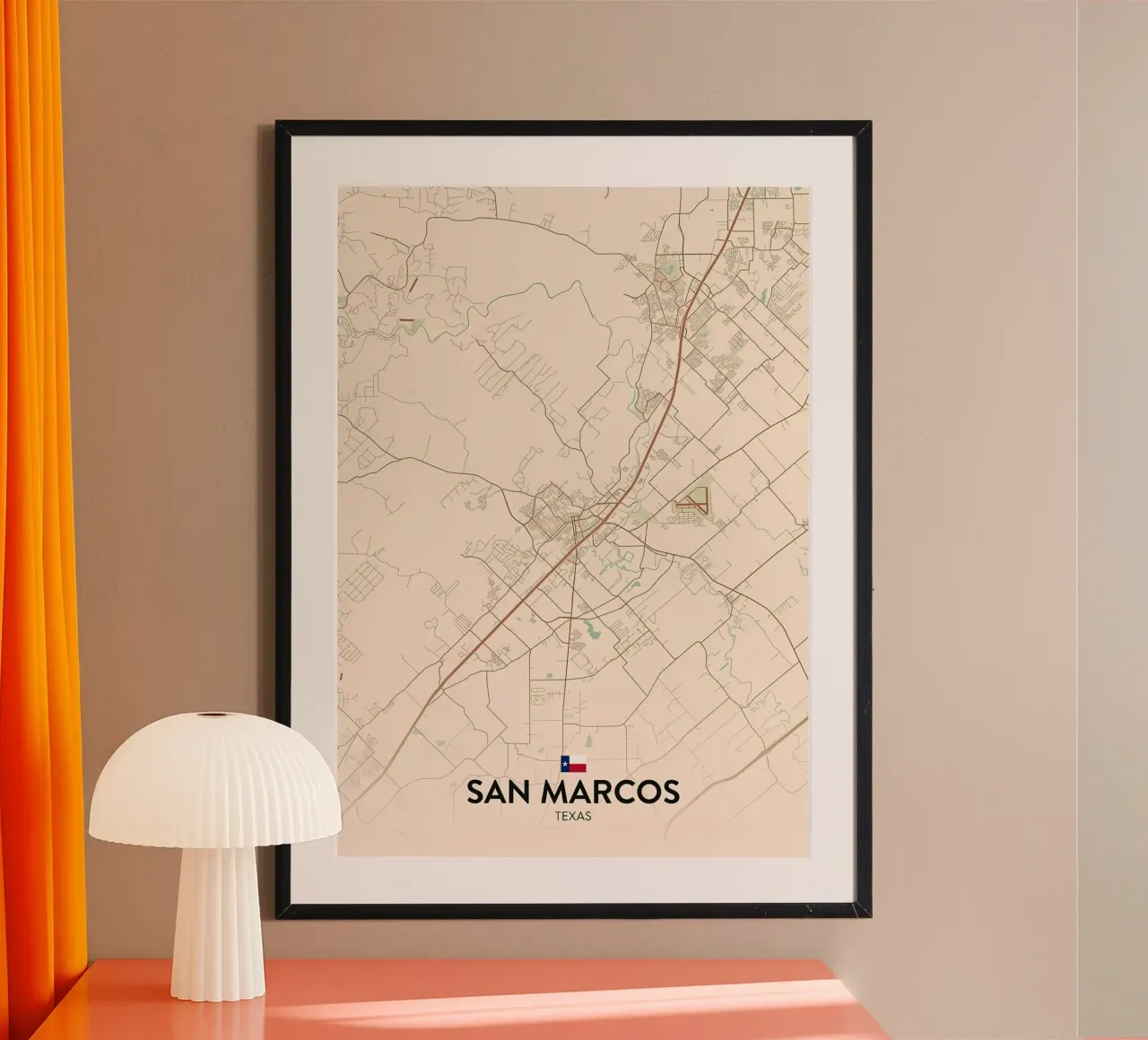 San Marcos TX poster con telaio in alluminio da Jacob W MICKELSON