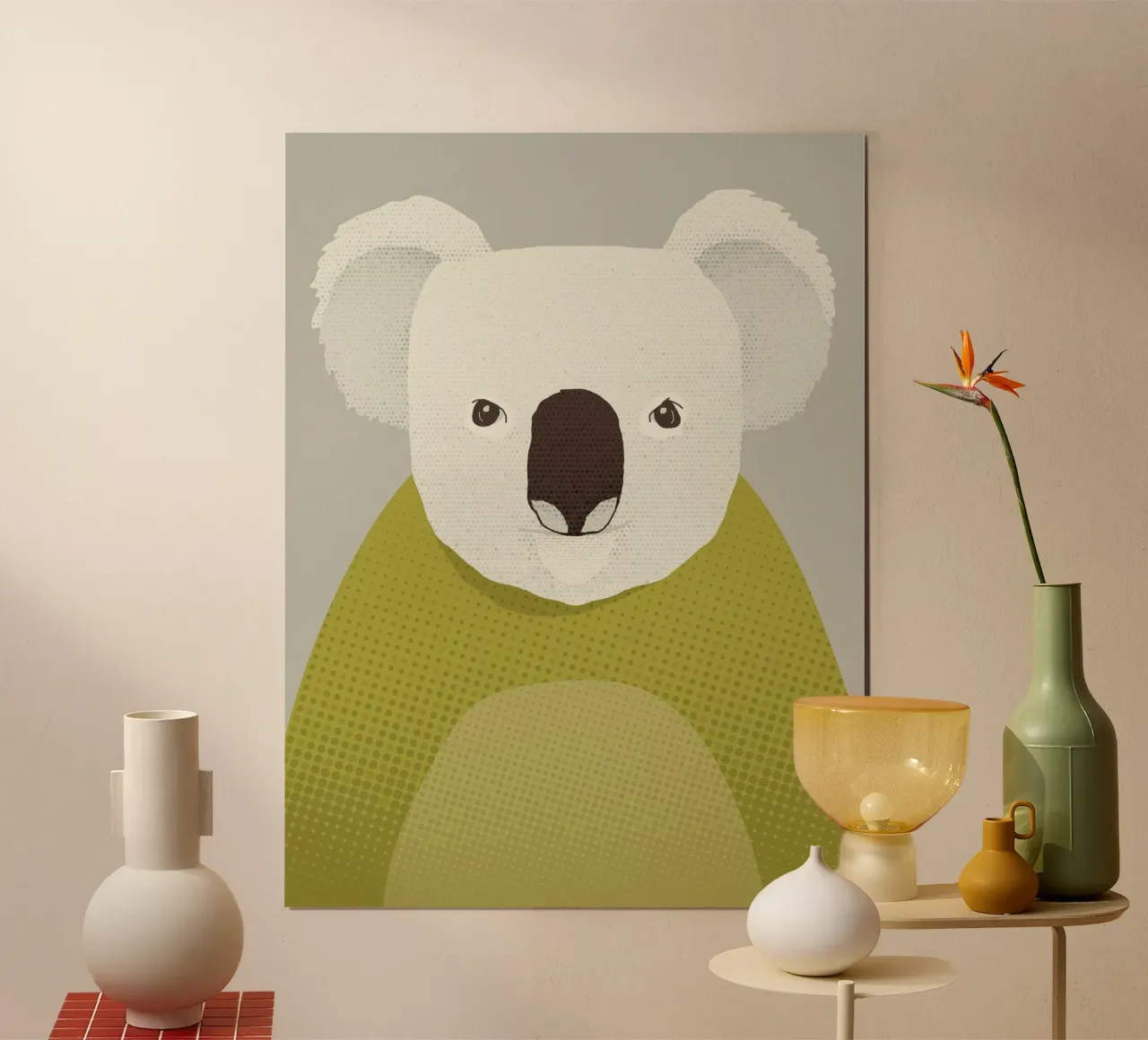 Whimsy Koala, Dierenportret hahnemühle van The Printed Sparrow