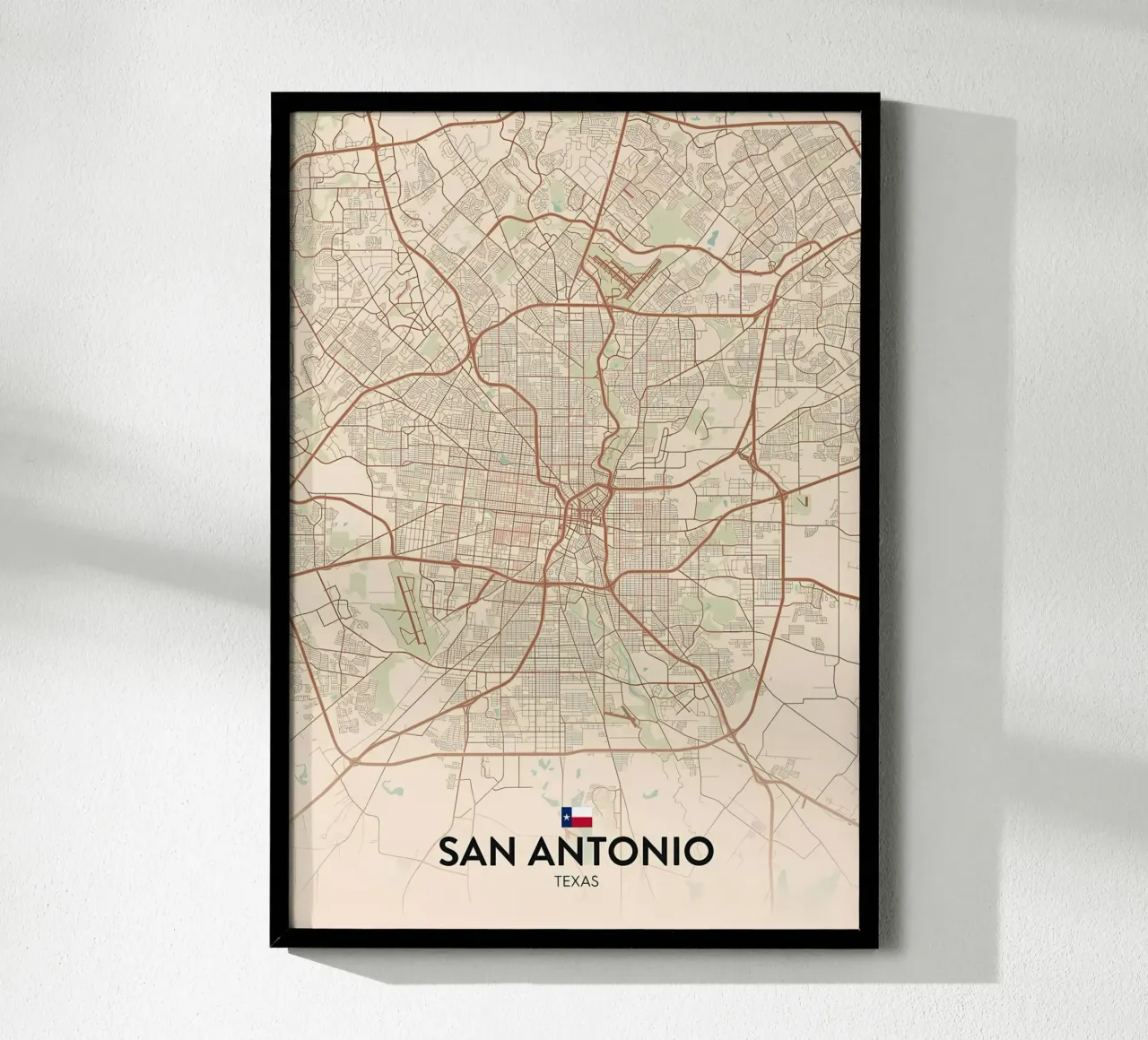 San Antonio TX poster con telaio in legno da Jacob W MICKELSON