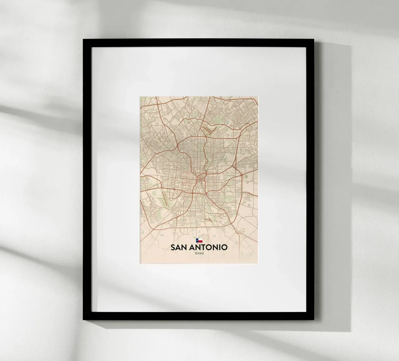 San Antonio TX poster con telaio in legno da Jacob W MICKELSON