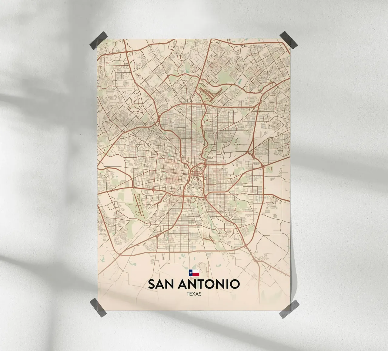 San Antonio TX poster con telaio in legno da Jacob W MICKELSON