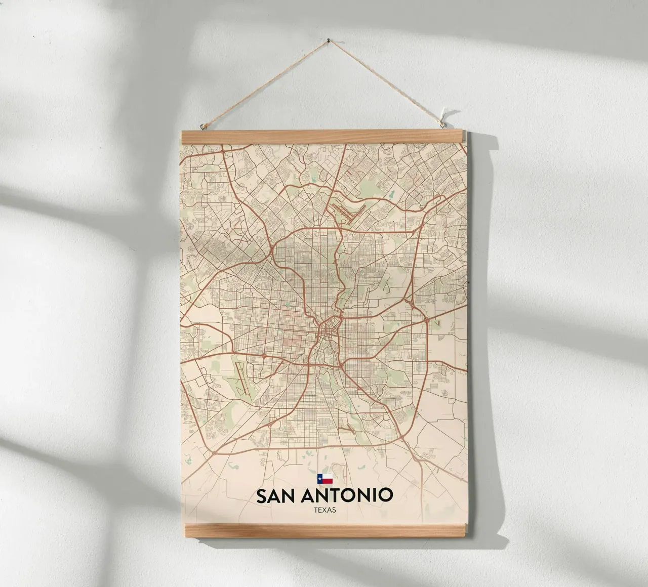 San Antonio TX poster con telaio in legno da Jacob W MICKELSON
