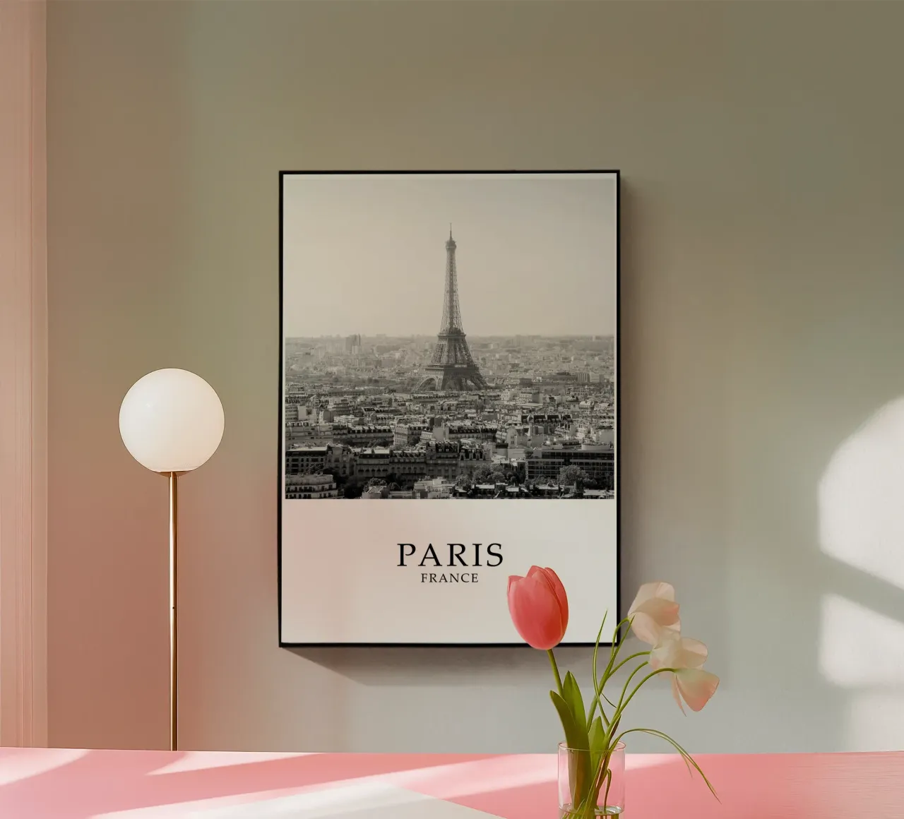 Eiffel Tower Paris France Skyline Cityscape Greyscale plexiglass da Charnwood Prints