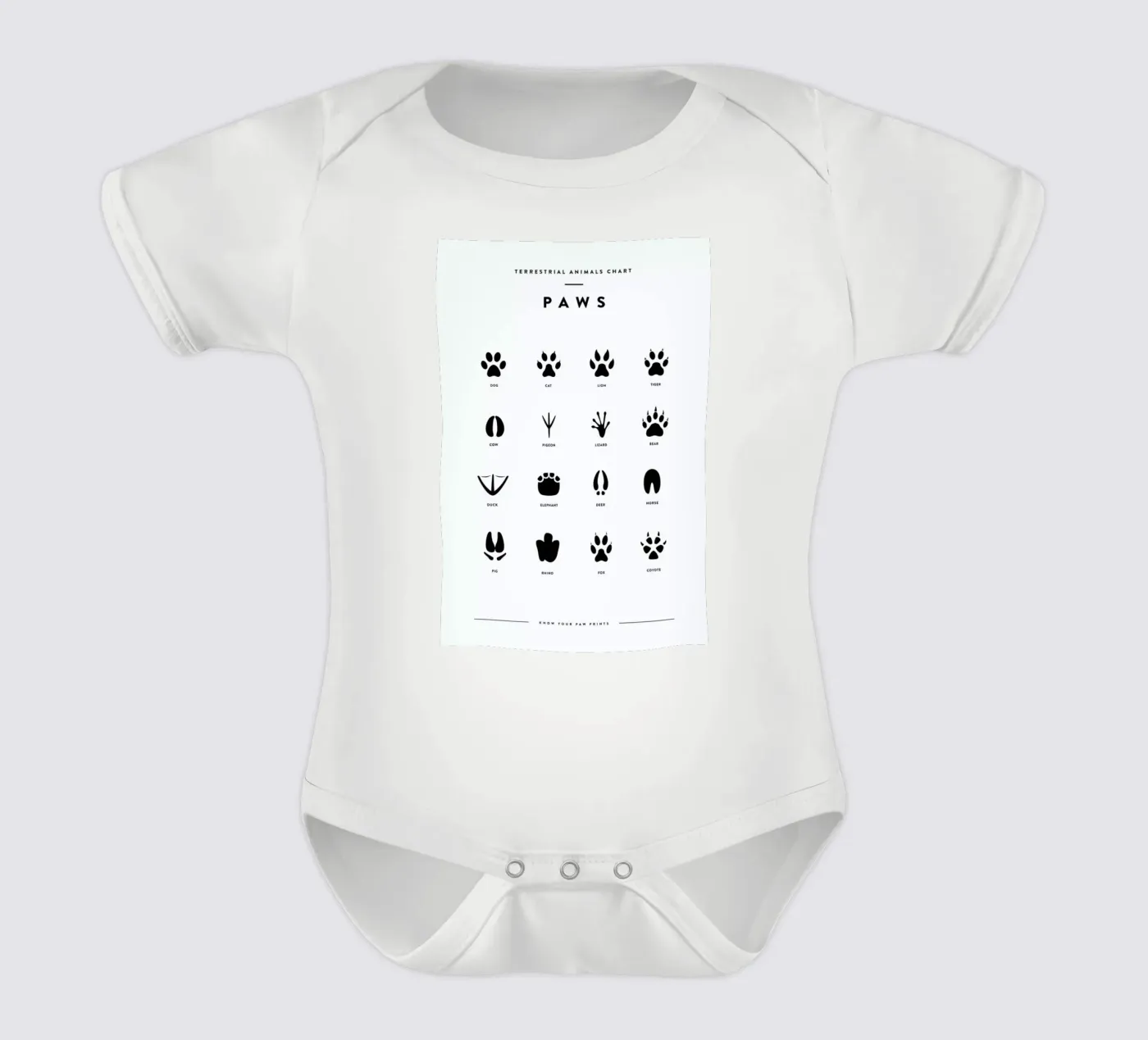 Paws chart body neonato maniche corte da daylight design studio
