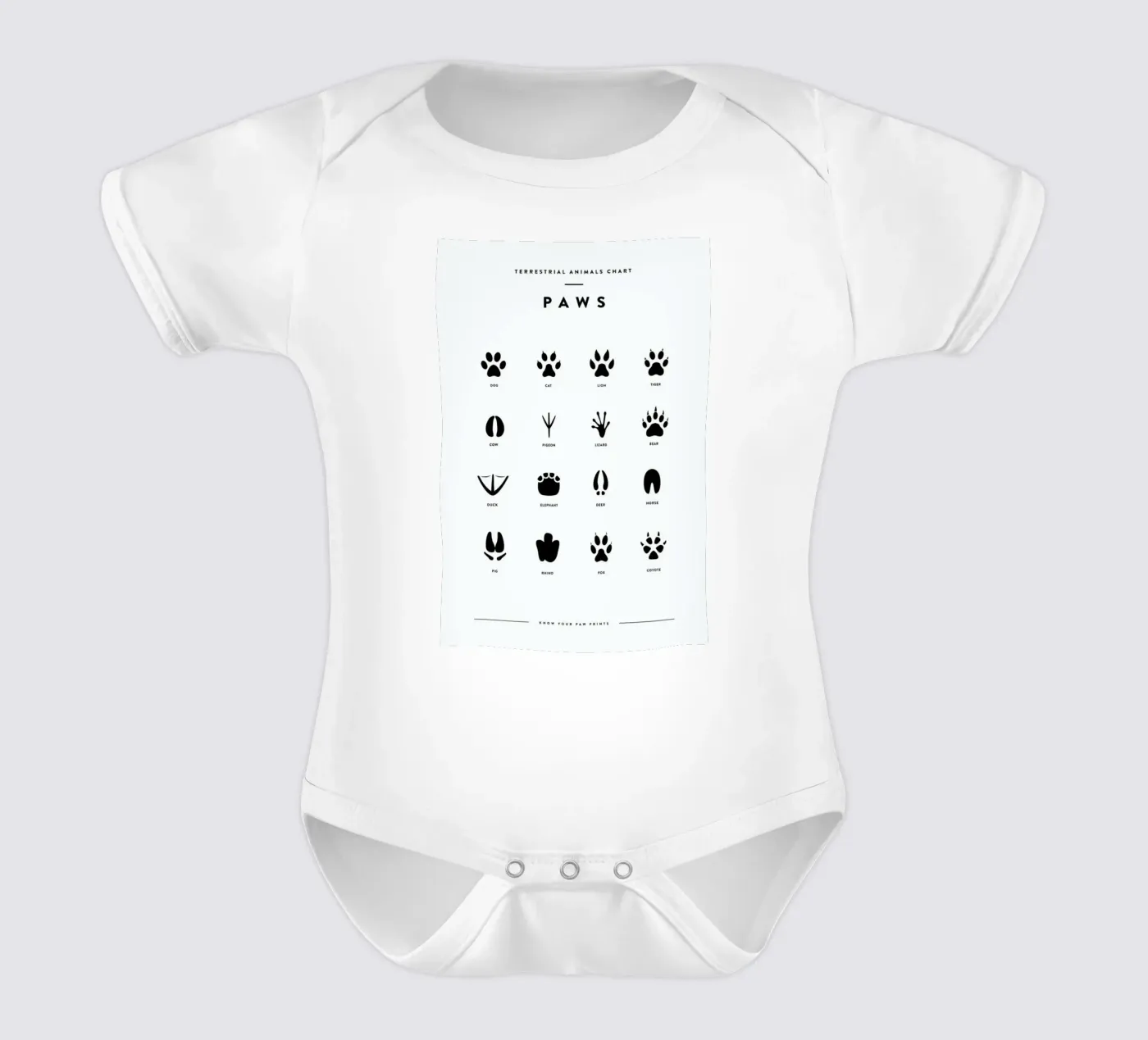 Paws chart body neonato maniche corte da daylight design studio