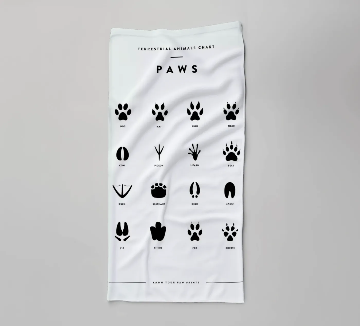Paws chart badhanddoek van daylight design studio