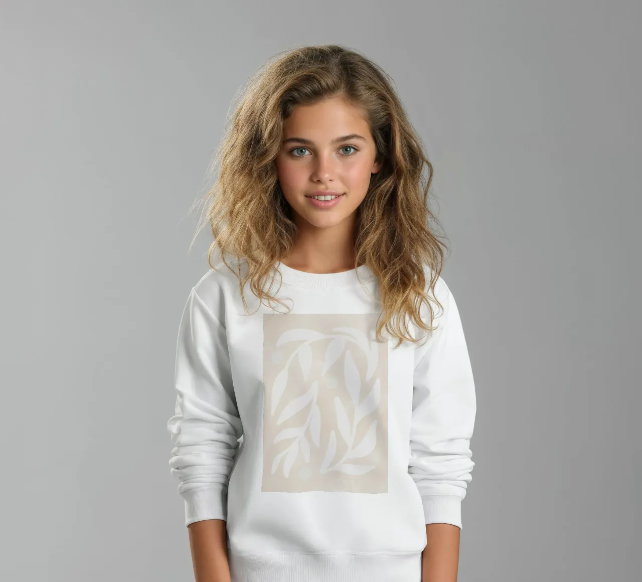 Astratto Minimalista Fiore Foglie Botanico boho beige felpa bambino da This Wild Soul - Illustration