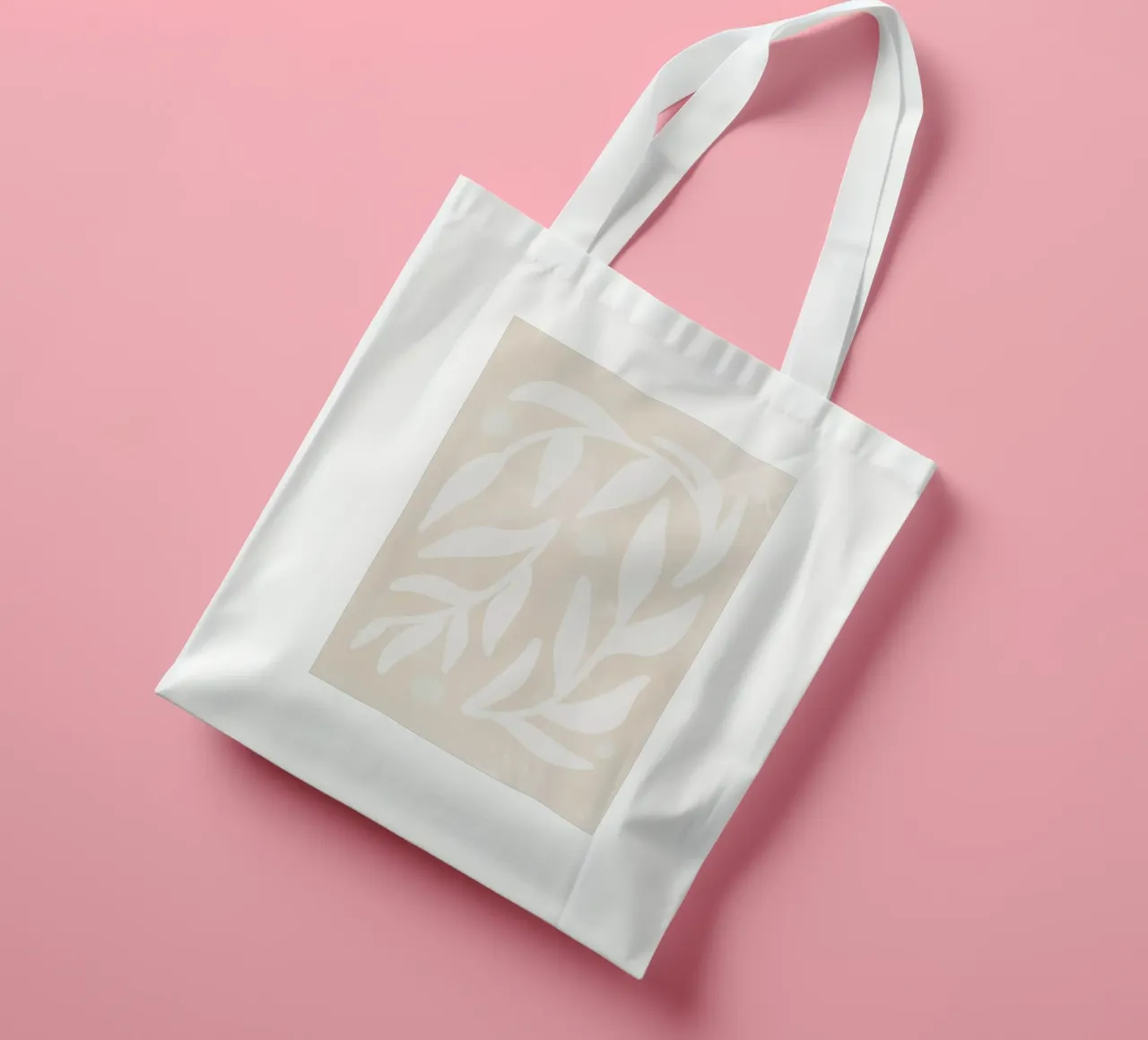 Abstract Minimalist Flower Leaves Botanical boho beige tote bag by This Wild Soul - Illustration