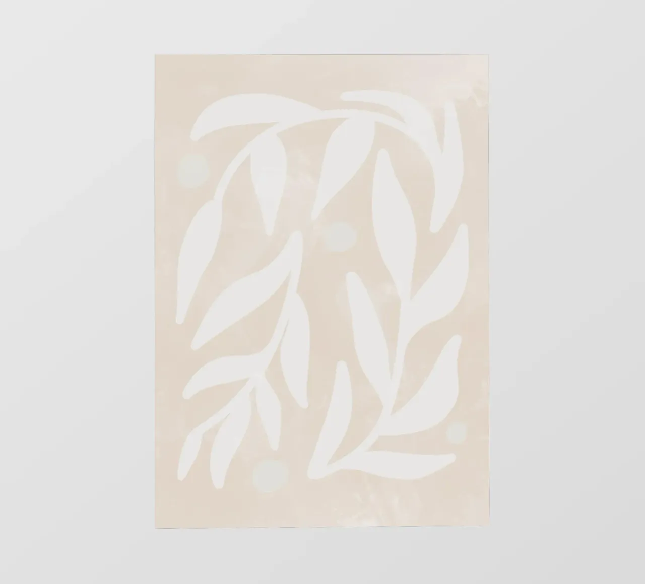 Astratto Minimalista Fiore Foglie Botanico boho beige pellicola backlit da This Wild Soul - Illustration