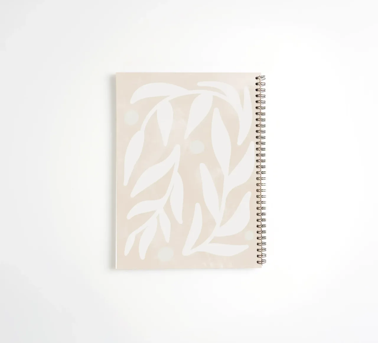 Abstract Minimalist Flower Leaves Botanical boho beige spiral notebook by This Wild Soul - Illustration