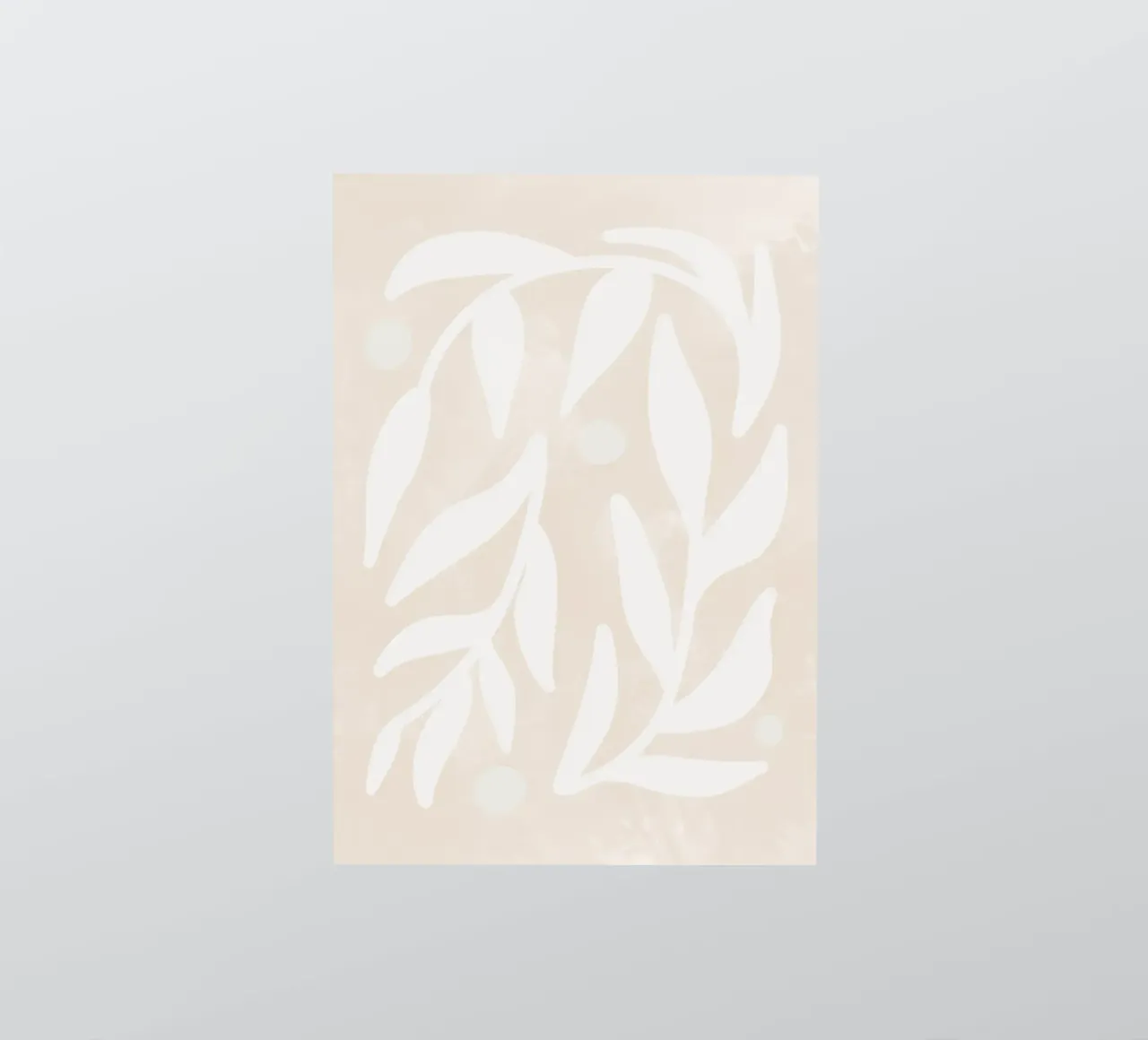 Abstract Minimalist Flower Leaves Botanical boho beige sticker by This Wild Soul - Illustration