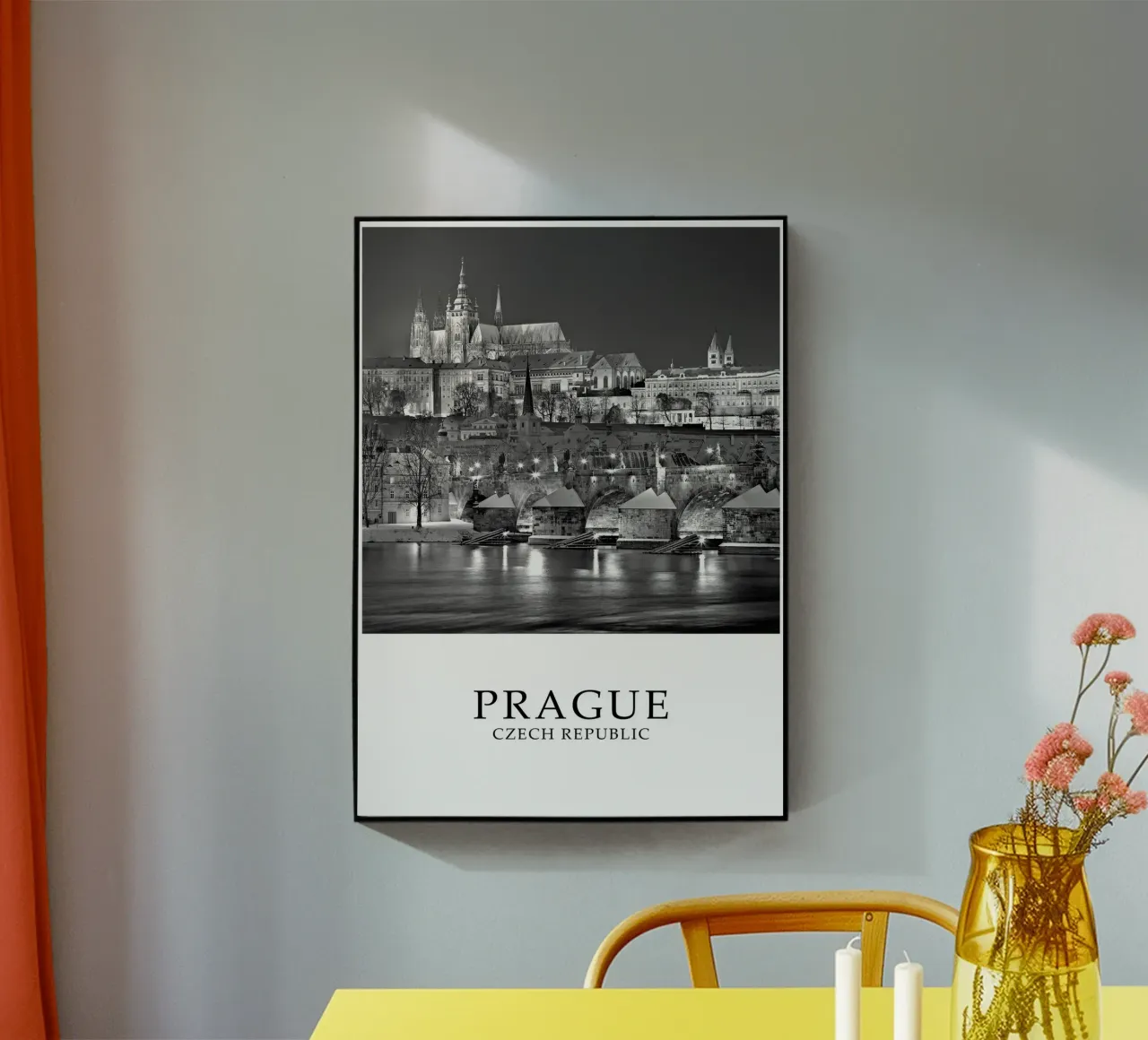 Charles Bridge Prague Czech Republic Scene Greyscale plexiglass da Charnwood Prints