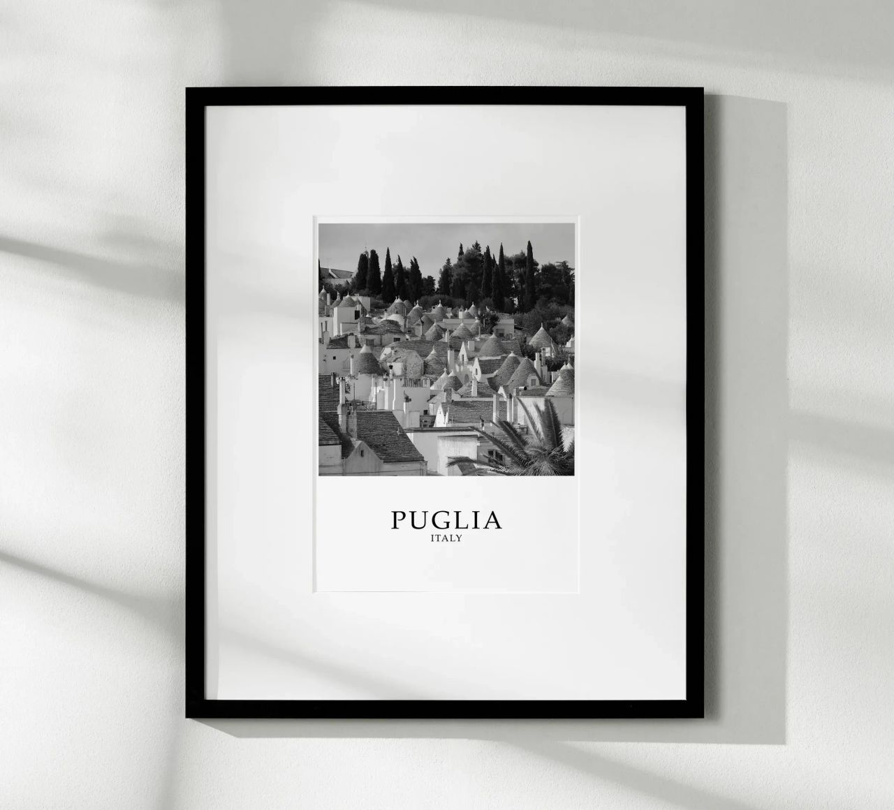 Puglia Italy Scene Greyscale Poster von Charnwood Prints