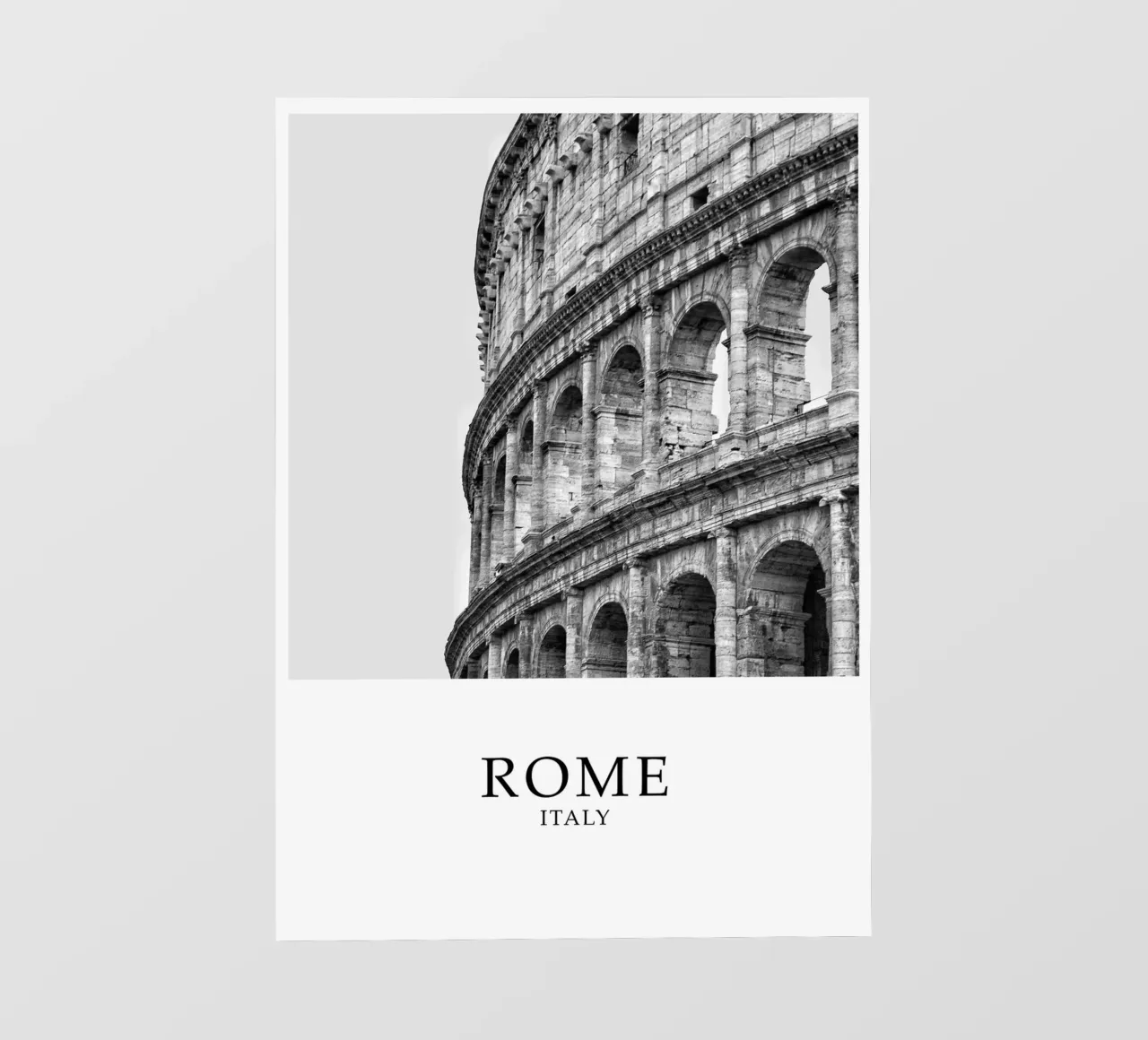Colosseum Rome Italy Scene Greyscale pellicola backlit da Charnwood Prints