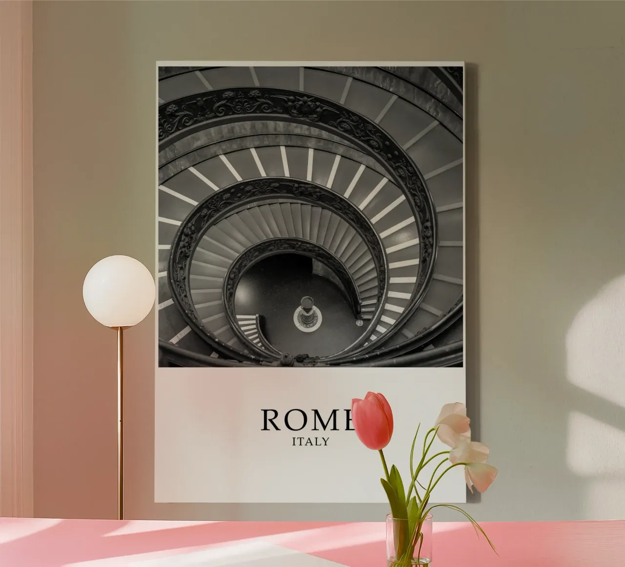 Rome Italy Vatican Architecture Scene Greyscale tela con Cornice a cassetta da Charnwood Prints