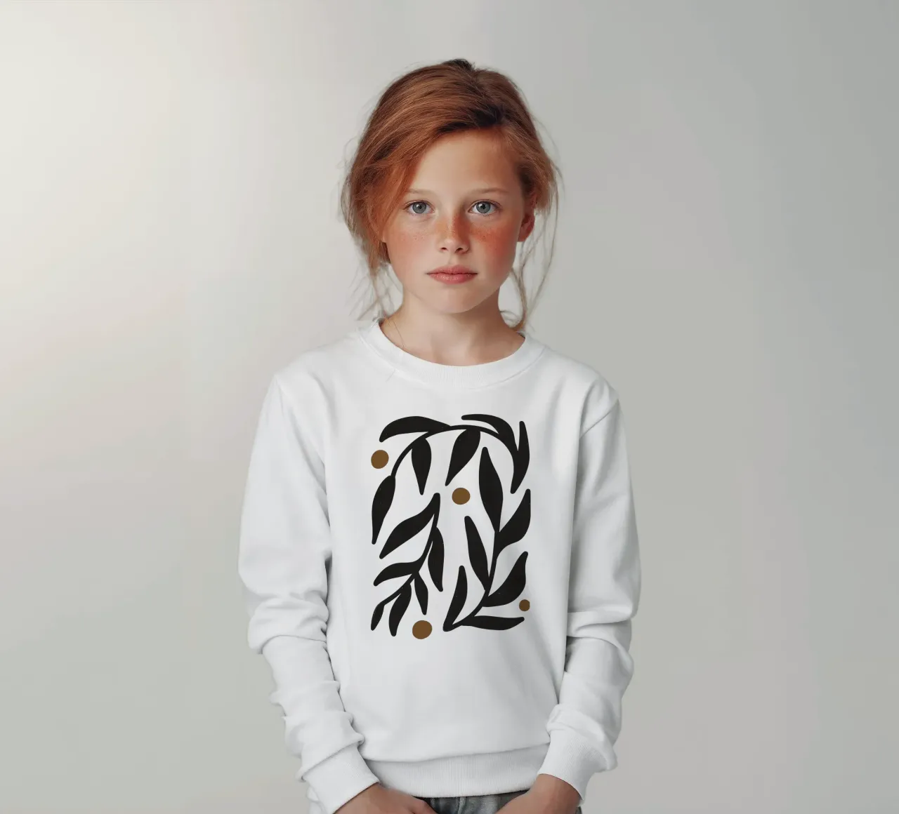 Minimalista astratto fiore Boho Mid Century modello nero felpa bambino da This Wild Soul - Illustration