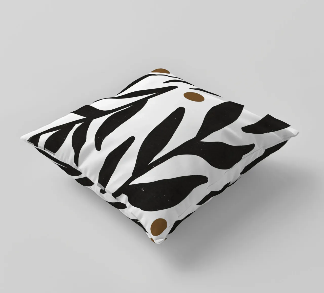 Minimalista astratto fiore Boho Mid Century modello nero cuscino da This Wild Soul - Illustration