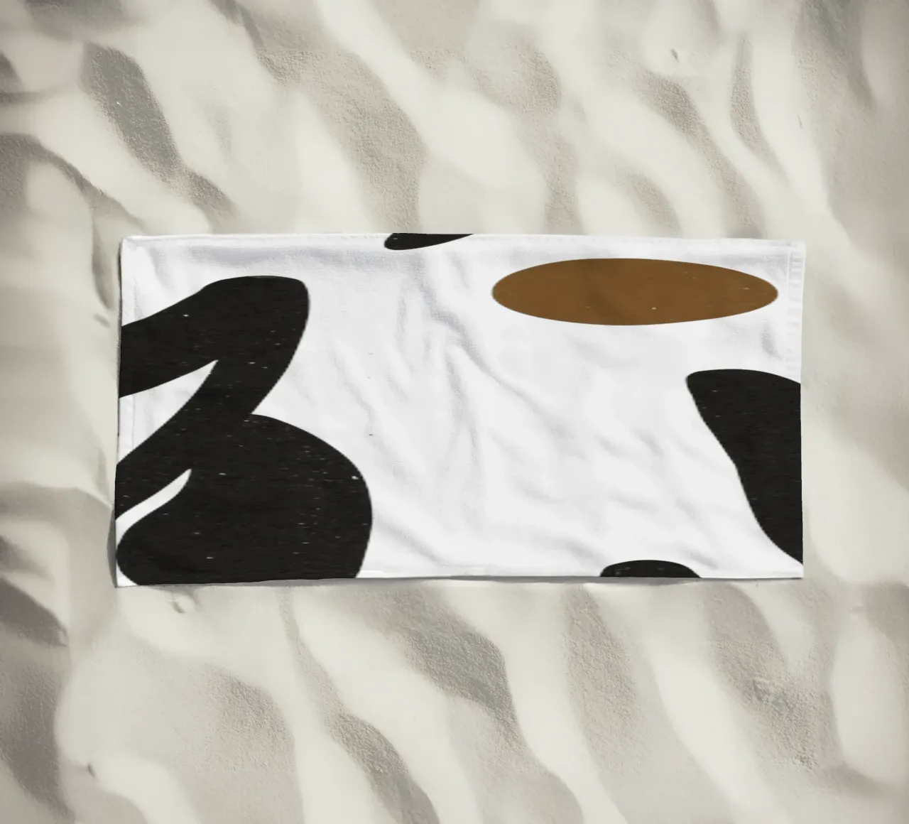 Minimalista astratto fiore Boho Mid Century modello nero telo mare da This Wild Soul - Illustration