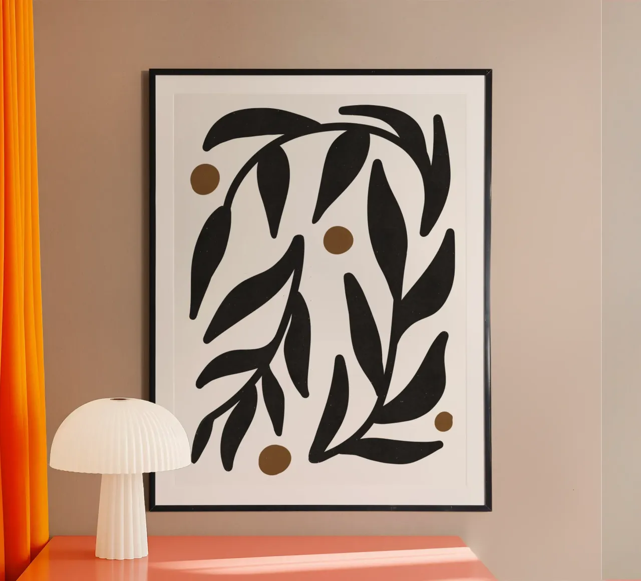 Minimalista astratto fiore Boho Mid Century modello nero carta hahnemühle da This Wild Soul - Illustration