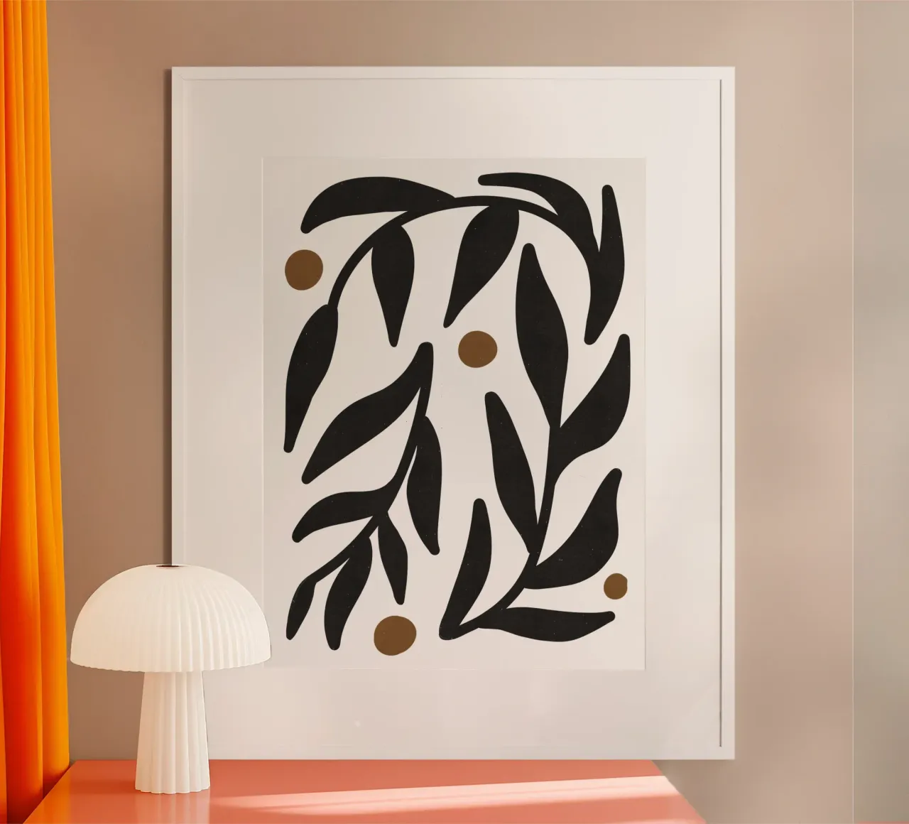 Minimalista astratto fiore Boho Mid Century modello nero carta hahnemühle da This Wild Soul - Illustration