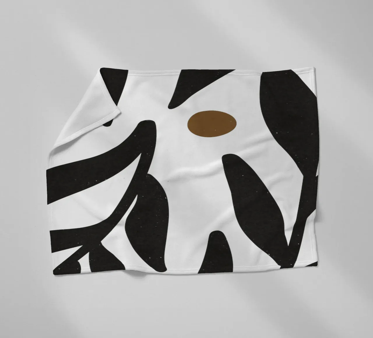 Minimalista astratto fiore Boho Mid Century modello nero coperta in pile da This Wild Soul - Illustration