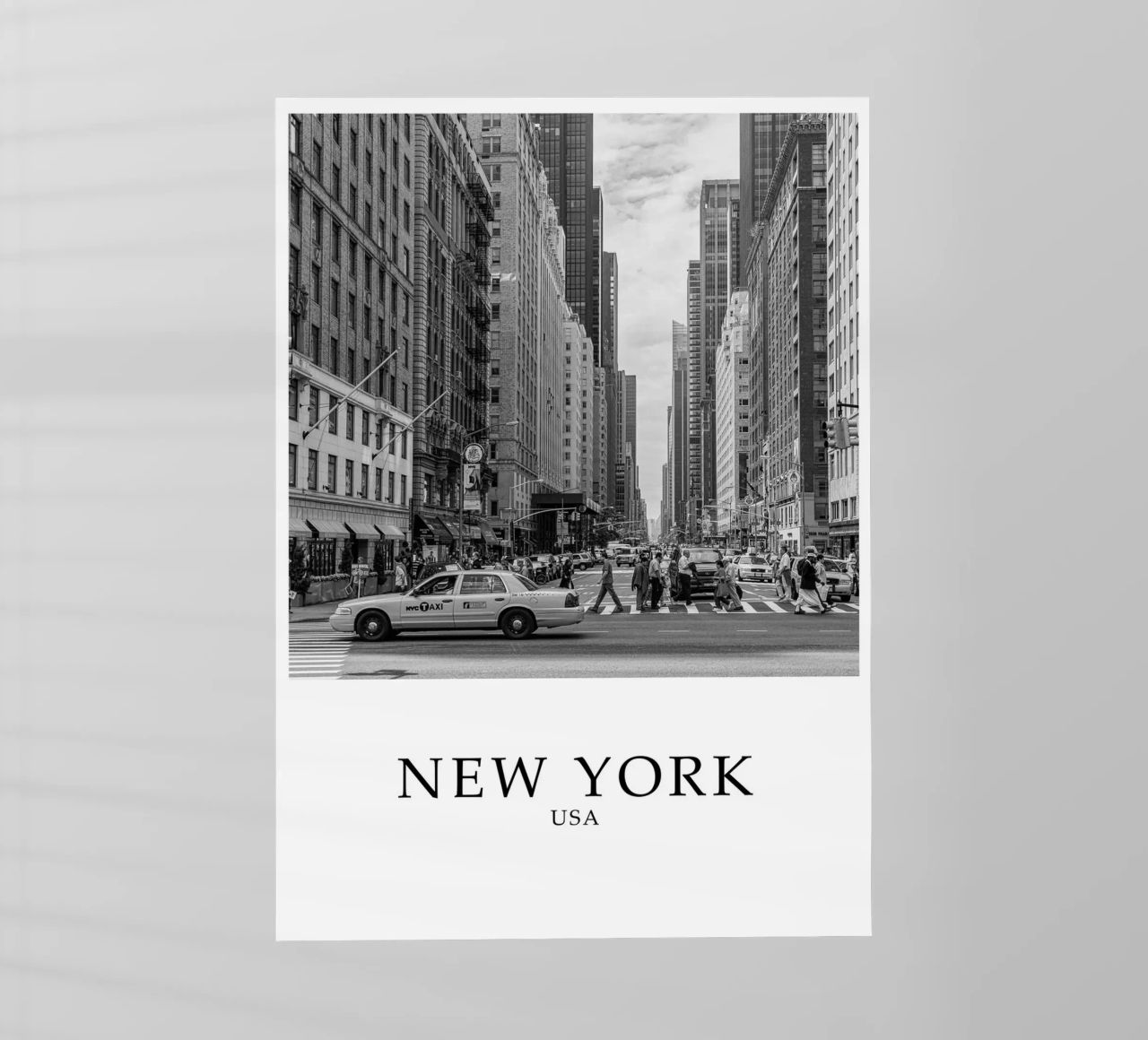 New York USA Cityscape Scene Greyscale Backlit Folie von Charnwood Prints