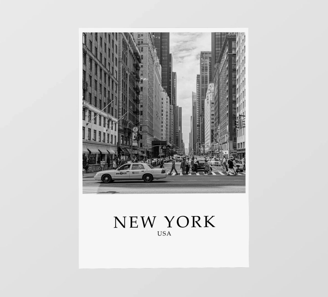 New York USA Cityscape Scene Greyscale Backlit Folie von Charnwood Prints