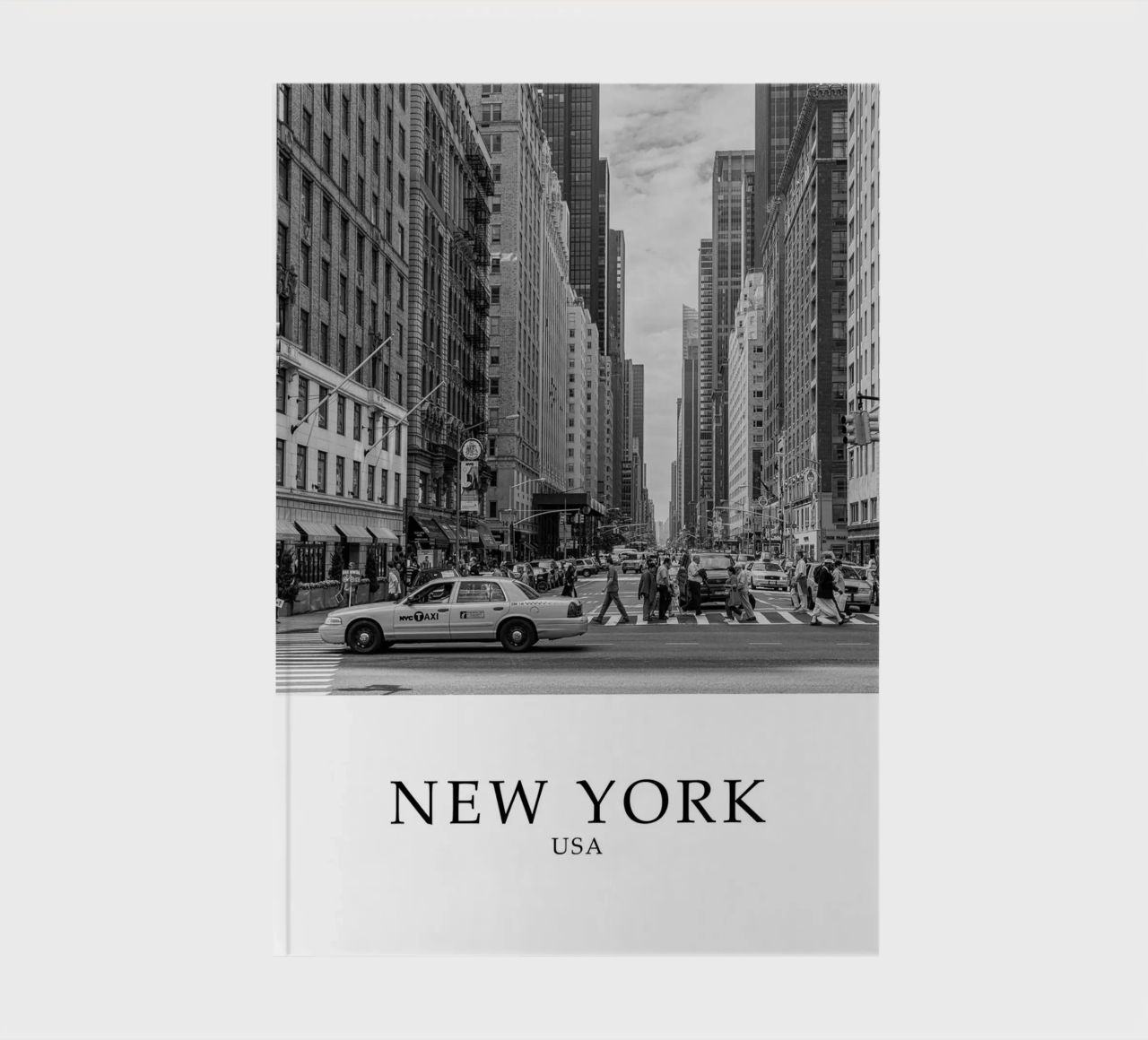 New York USA Cityscape Scene Greyscale Notizbuch von Charnwood Prints