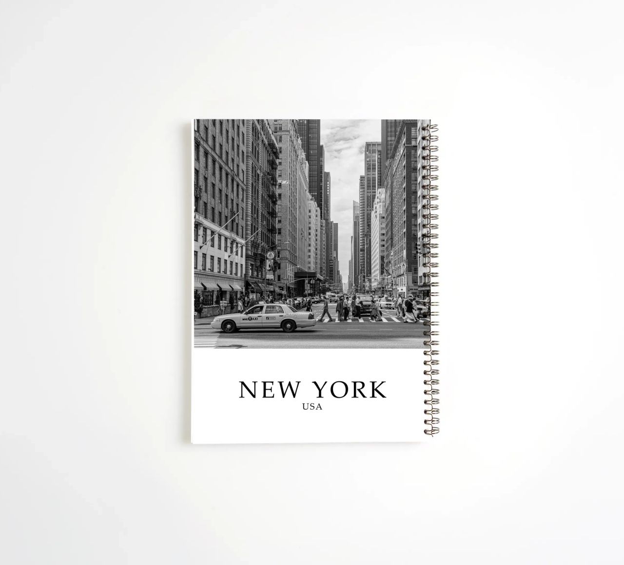 New York USA Cityscape Scene Greyscale Ringbuch von Charnwood Prints