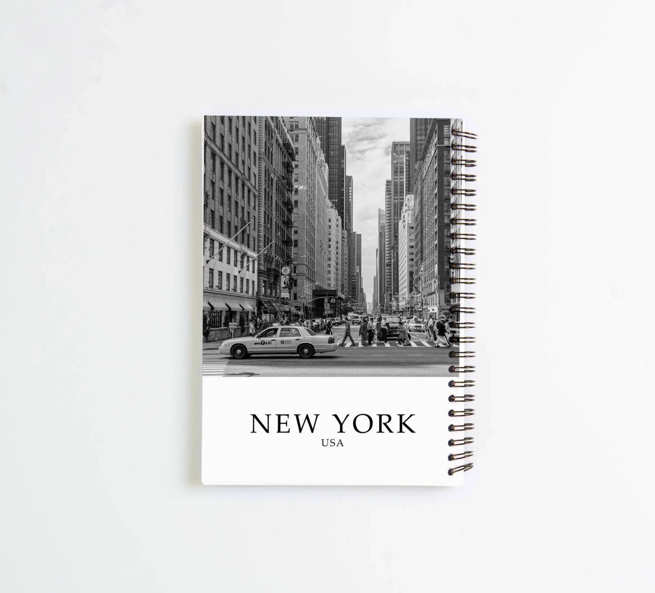 New York USA Cityscape Scene Greyscale Ringbuch von Charnwood Prints