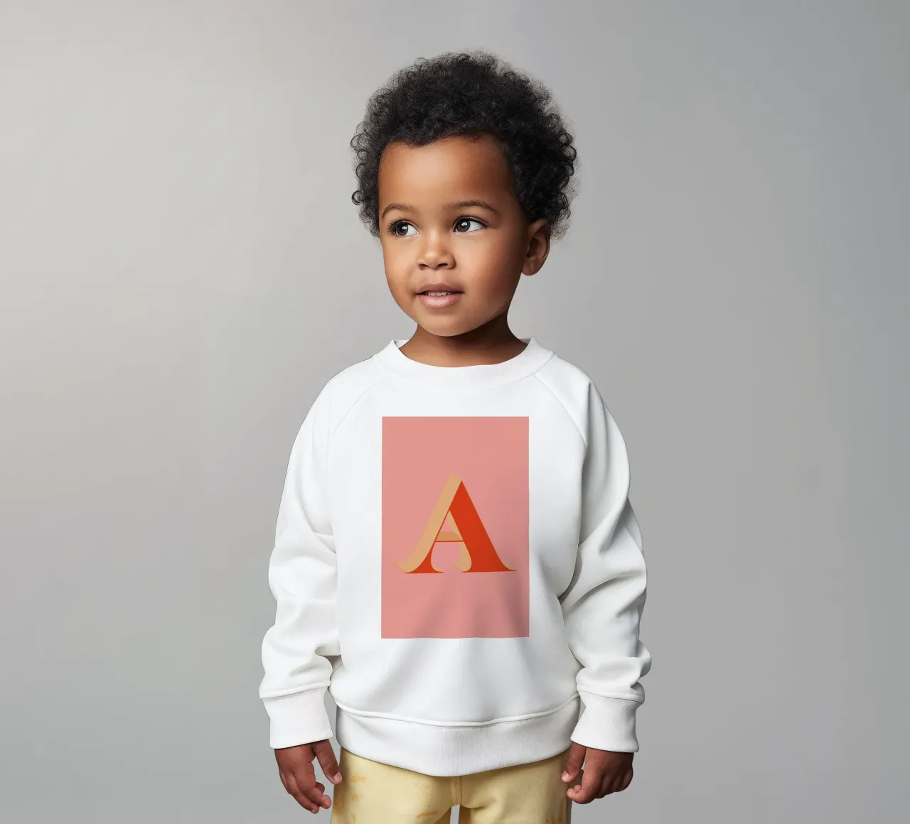 Red A baby sweatshirt by daylight design studio