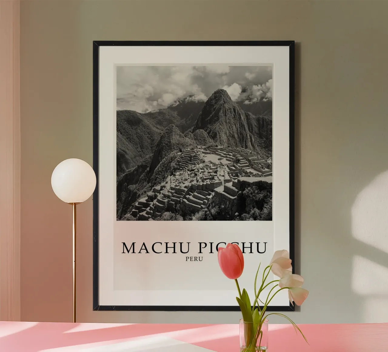Machu Picchu Peru Landscape Scene Greyscale carta hahnemühle da Charnwood Prints
