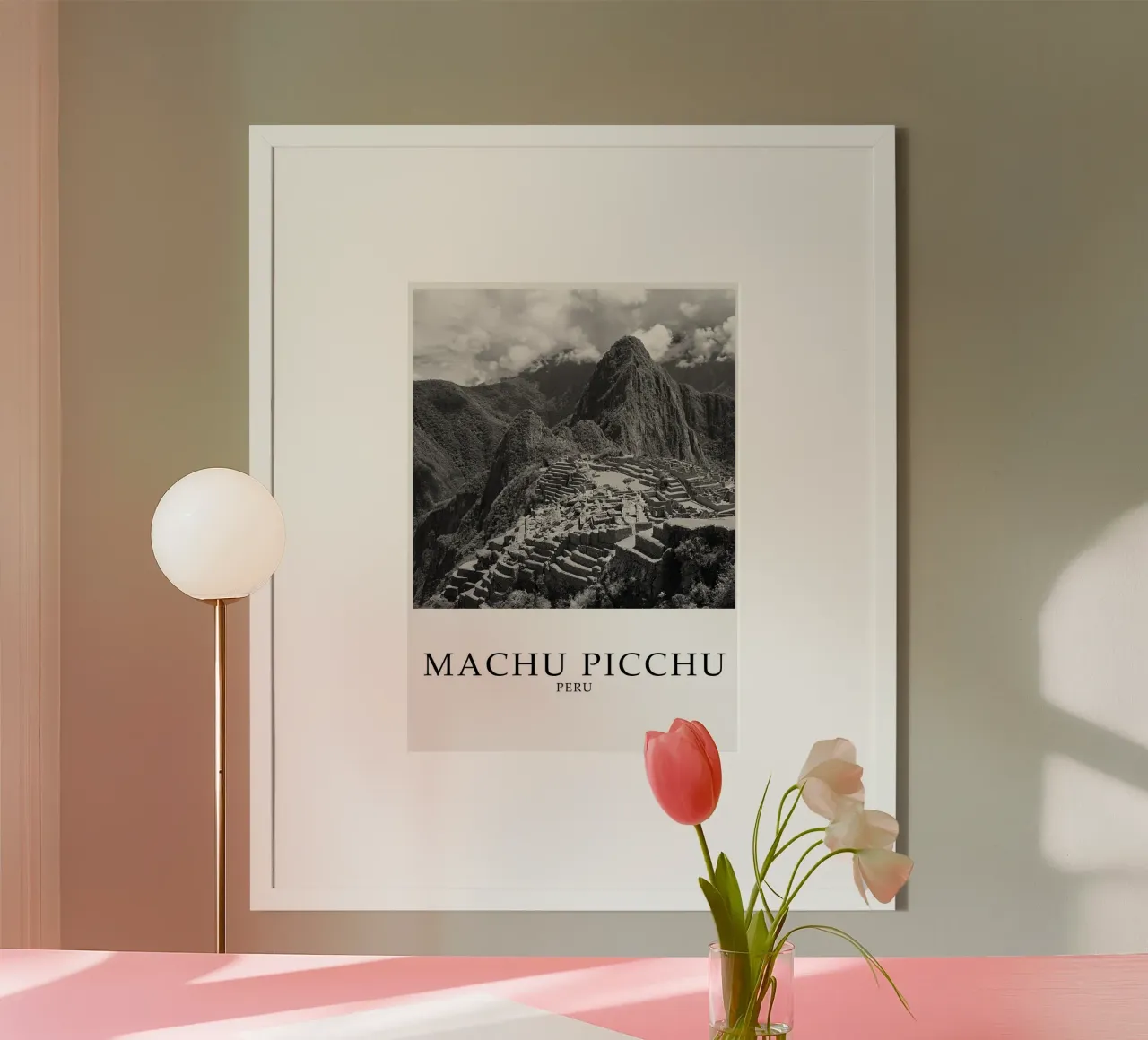Machu Picchu Peru Landscape Scene Greyscale carta hahnemühle da Charnwood Prints