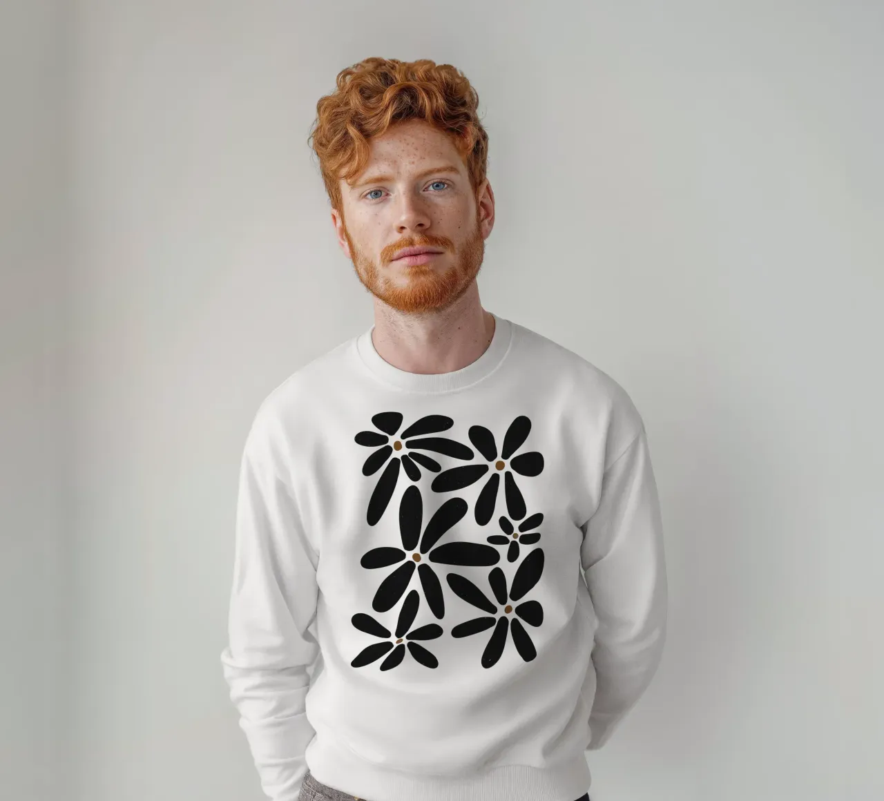 Botanico astratto minimalista Boho bianco nero metà secolo felpa da This Wild Soul - Illustration