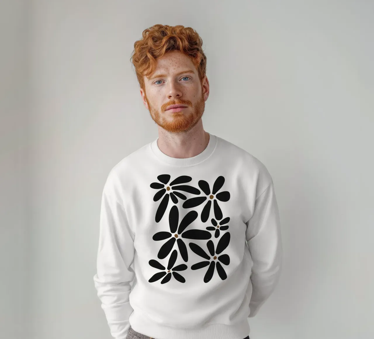 Botanico astratto minimalista Boho bianco nero metà secolo felpa da This Wild Soul - Illustration